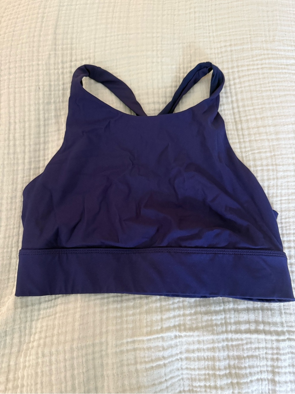 Fabletics Women's High-Neck Sports Bra - Navy